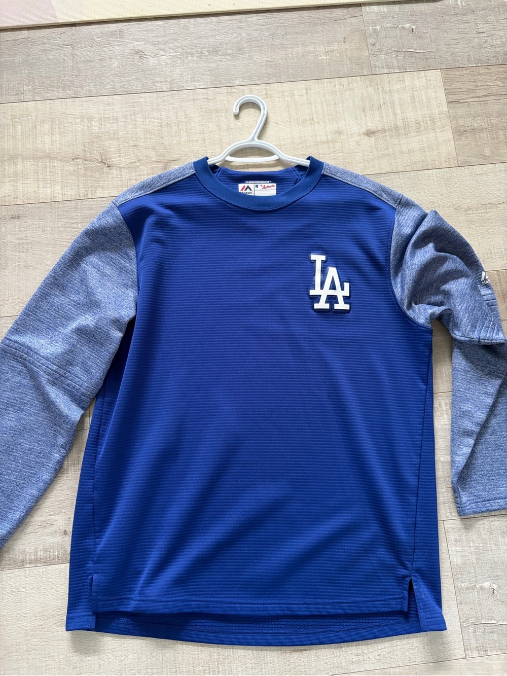 Majestic Los Angeles Dodgers Royal Blue Pullover with Heather Gray Sleeves